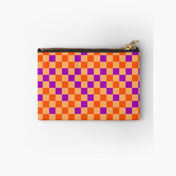 Item preview, Orange And Purple On Orange Checkered Pattern   designed and sold by PatternTitan.