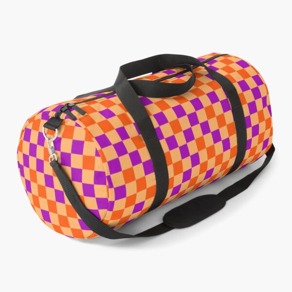 Item preview, Orange And Purple On Orange Checkered Pattern   designed and sold by PatternTitan.