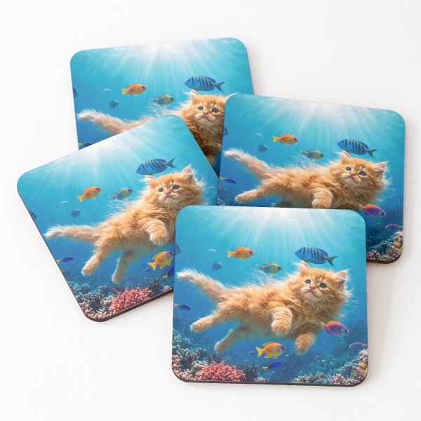 Item preview, Kittens Love Fishies designed and sold by Lava Tigers Art.