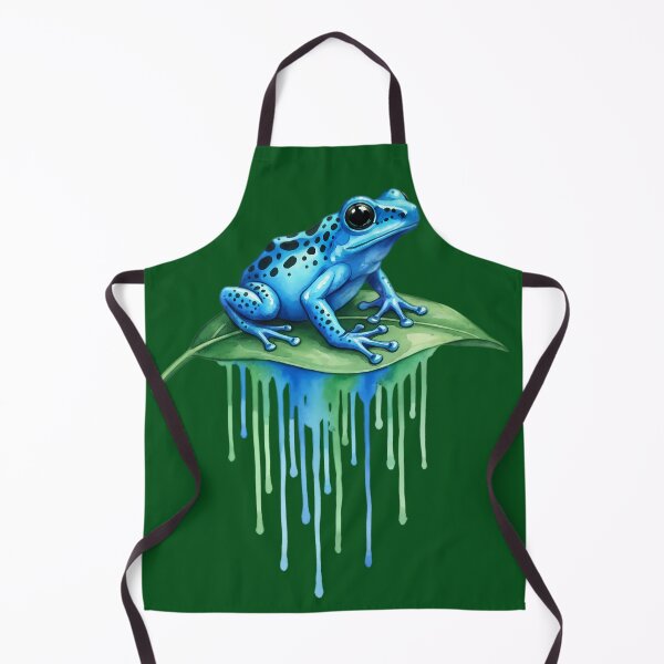 Item preview, Blue Poison Dart Frog Watercolor Dripping Leaf Illustration designed and sold by Exquisite Design Studio „Paculówka”.
