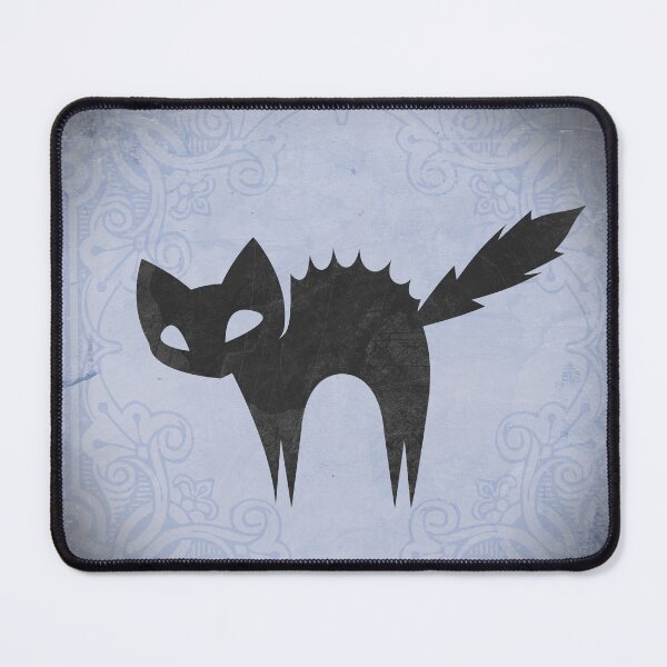 Item preview, A Spooky Arched Black Cat Jagged Silhouette in Blue designed and sold by Ghoul Enterprises.