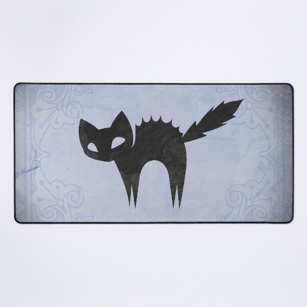 Item preview, A Spooky Arched Black Cat Jagged Silhouette in Blue designed and sold by Ghoul Enterprises.