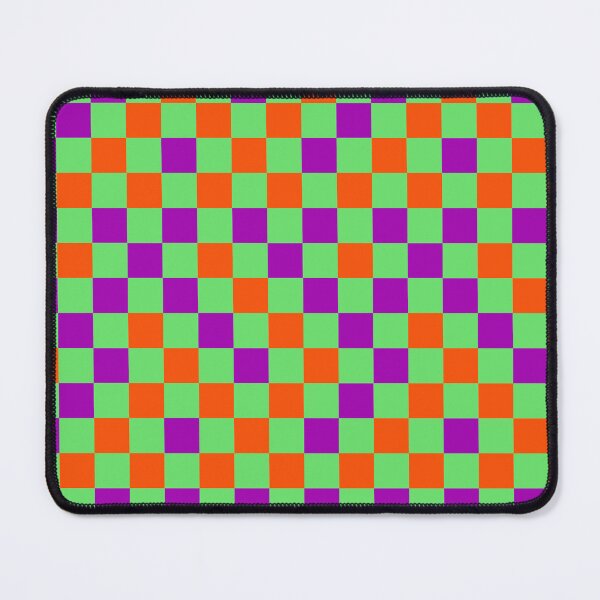 Item preview, Orange And Purple On Green Checkered Pattern designed and sold by PatternTitan.