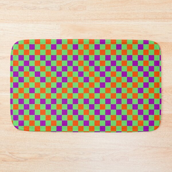 Item preview, Orange And Purple On Green Checkered Pattern   designed and sold by PatternTitan.