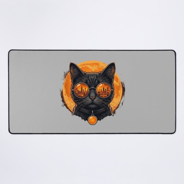 Item preview, Cool Black Cat NYC City Reflection Sunglasses Halloween Moon designed and sold by Retro Whiskers.