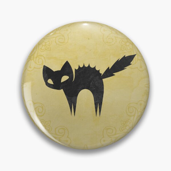 Item preview,  A Spooky Arched Black Cat Jagged Silhouette in Yellow designed and sold by Ghoul Enterprises.