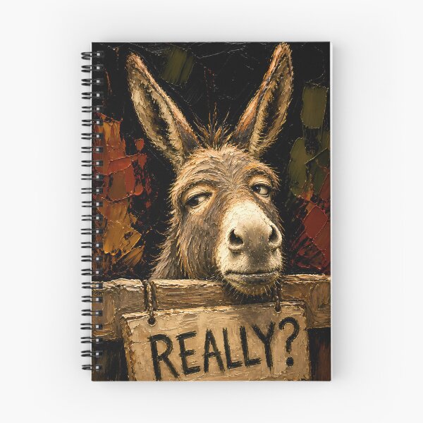 Item preview, Skeptical Really Sign Donkey Dark Mood Art designed and sold by Vista Atelier.