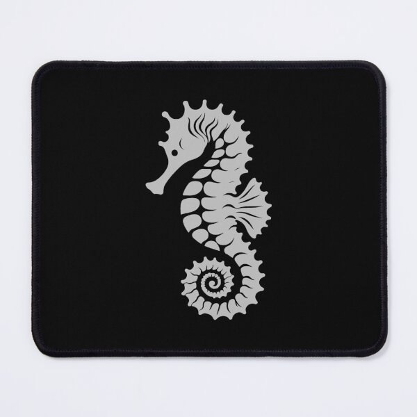 Item preview, Silver Tribal Seahorse Silhouette Design designed and sold by pattern-archive.