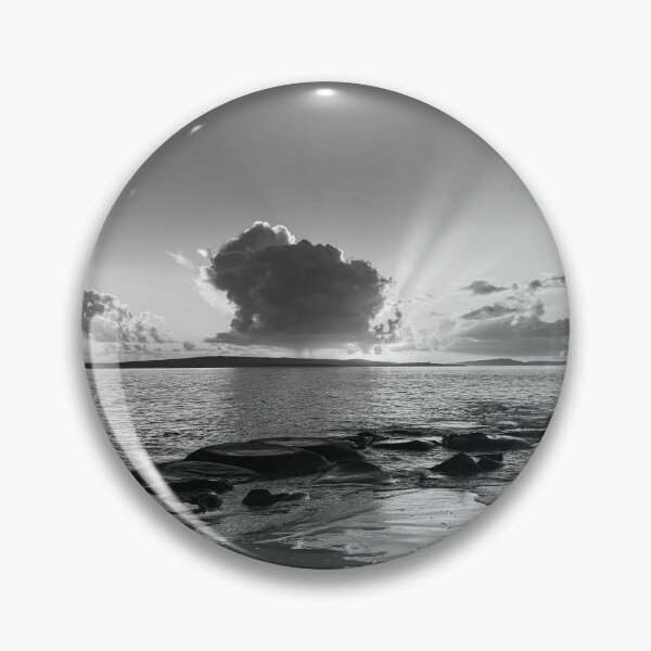 Item preview, Moody Sunbeams Ocean Seascape B&W designed and sold by Faith Based Decor & Art &Gifts.