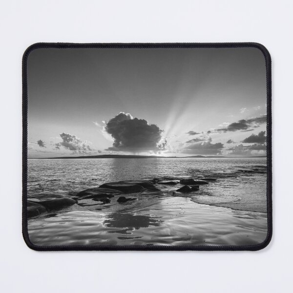 Item preview, Moody Sunbeams Ocean Seascape B&W designed and sold by Faith Based Decor & Art &Gifts.