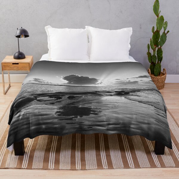 Item preview, Moody Sunbeams Ocean Seascape B&W designed and sold by Faith Based Decor & Art &Gifts.