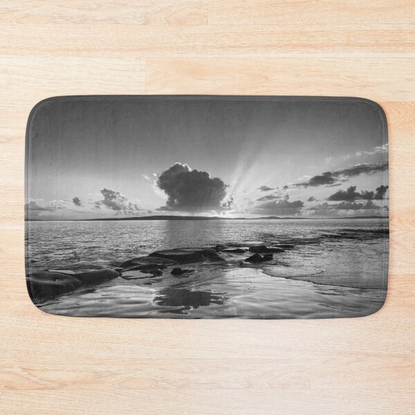 Item preview, Moody Sunbeams Ocean Seascape B&W designed and sold by Faith Based Decor & Art &Gifts.