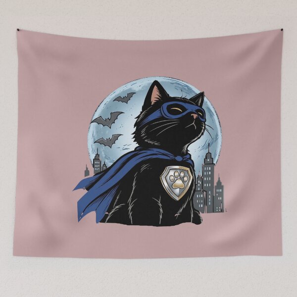 Item preview, Superhero Black Cat Hero Cape Moon Halloween Funny Cat designed and sold by Retro Whiskers.