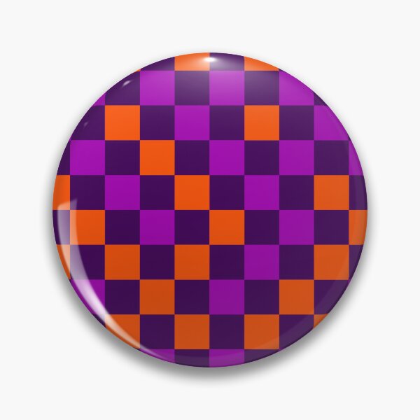 Item preview, Orange And Purple On Purple Checkered Pattern   designed and sold by PatternTitan.