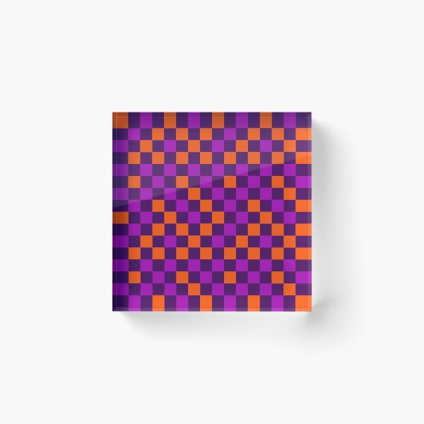 Item preview, Orange And Purple On Purple Checkered Pattern   designed and sold by PatternTitan.