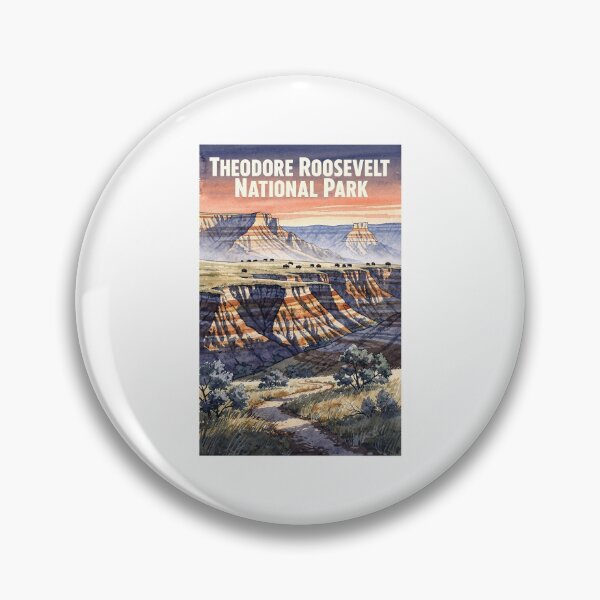 Item preview, Theodore Roosevelt National Park North Dakota Vintage Watercolor Travel designed and sold by Teelogic.