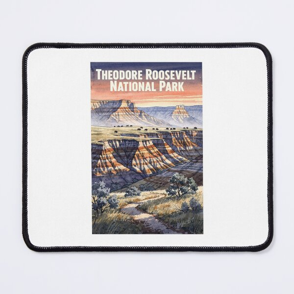 Item preview, Theodore Roosevelt National Park North Dakota Vintage Watercolor Travel designed and sold by Teelogic.