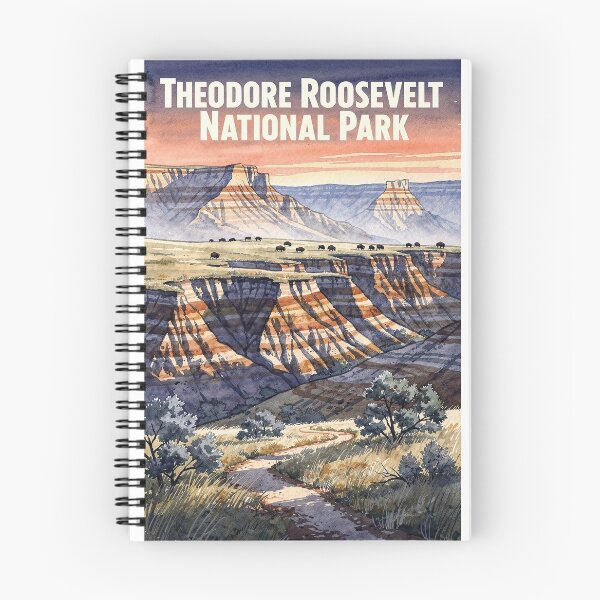 Item preview, Theodore Roosevelt National Park North Dakota Vintage Watercolor Travel designed and sold by Teelogic.