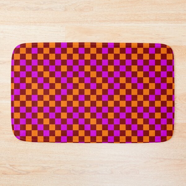 Item preview, Orange And Purple On Red Checkered Pattern   designed and sold by PatternTitan.