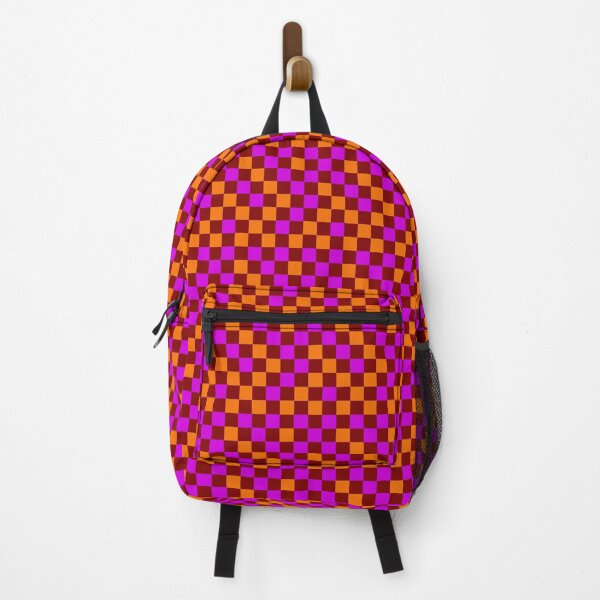 Item preview, Orange And Purple On Red Checkered Pattern   designed and sold by PatternTitan.