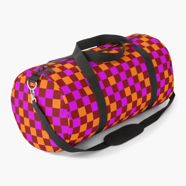 Item preview, Orange And Purple On Red Checkered Pattern   designed and sold by PatternTitan.