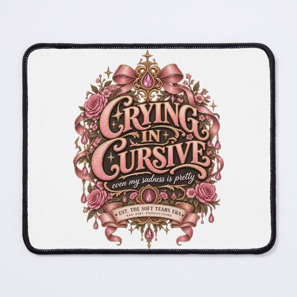 Item preview, Crying In Cursive Sad Girl Design designed and sold by InkroarCo.