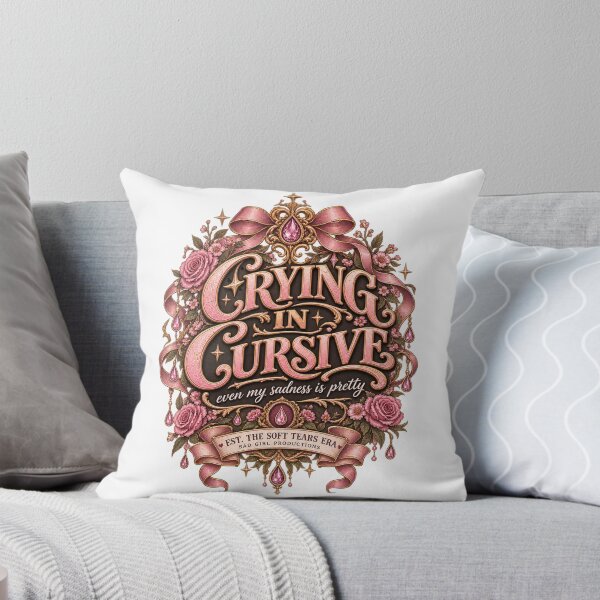 Item preview, Crying In Cursive Sad Girl Design designed and sold by InkroarCo.