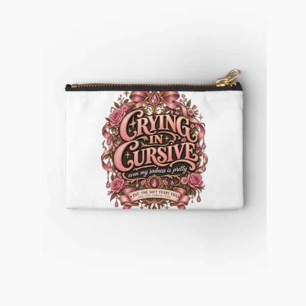 Item preview, Crying In Cursive Sad Girl Design designed and sold by InkroarCo.