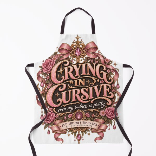 Item preview, Crying In Cursive Sad Girl Design designed and sold by InkroarCo.