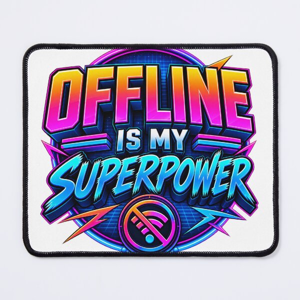 Item preview, Offline Is My Superpower Retro Futuristic Typography designed and sold by NoorCanvasArt.