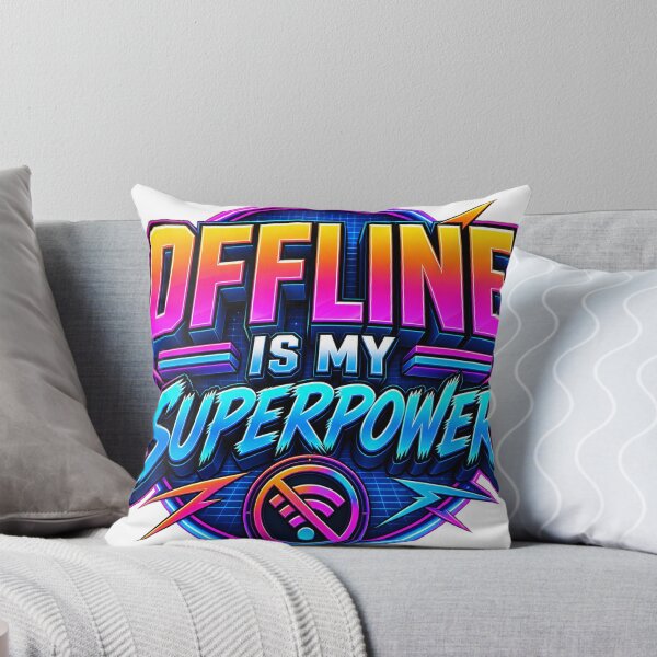 Item preview, Offline Is My Superpower Retro Futuristic Typography designed and sold by NoorCanvasArt.