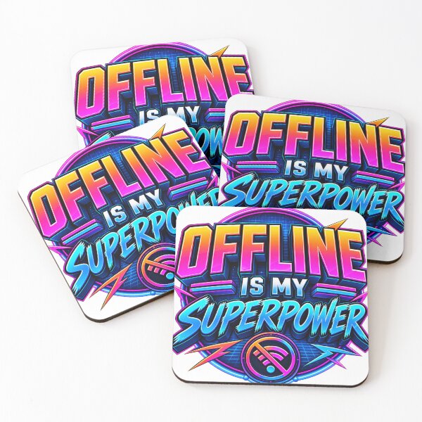 Item preview, Offline Is My Superpower Retro Futuristic Typography designed and sold by NoorCanvasArt.