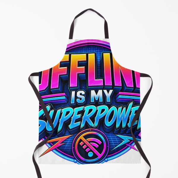 Item preview, Offline Is My Superpower Retro Futuristic Typography designed and sold by NoorCanvasArt.