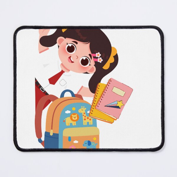 Item preview, Cute School Girl Waving Backpack Notebooks Student Sticker designed and sold by Esraa-Arts.