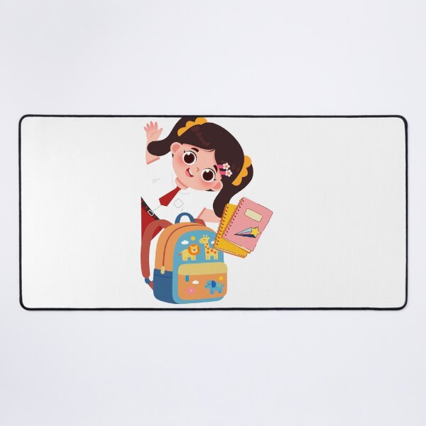 Item preview, Cute School Girl Waving Backpack Notebooks Student Sticker designed and sold by Esraa-Arts.