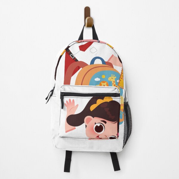 Item preview, Cute School Girl Waving Backpack Notebooks Student Sticker designed and sold by Esraa-Arts.