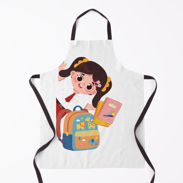 Item preview, Cute School Girl Waving Backpack Notebooks Student Sticker designed and sold by Esraa-Arts.