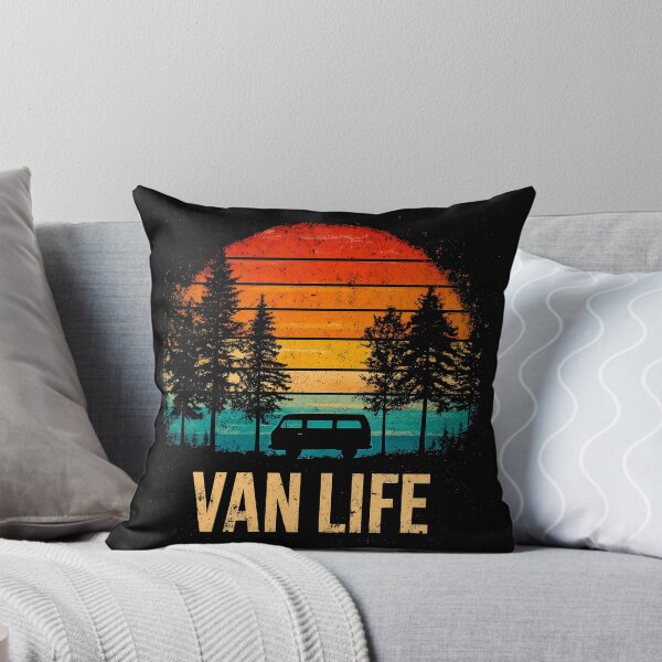 Item preview, Vintage Camper Van Camping Retro Sunset Pine Forest designed and sold by D-Oles-Mercher.
