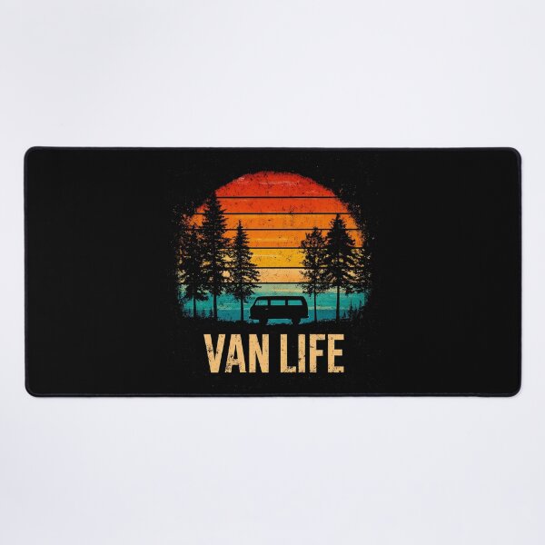 Item preview, Vintage Camper Van Camping Retro Sunset Pine Forest designed and sold by D-Oles-Mercher.