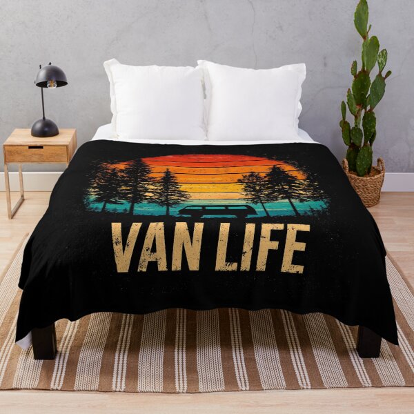 Item preview, Vintage Camper Van Camping Retro Sunset Pine Forest designed and sold by D-Oles-Mercher.