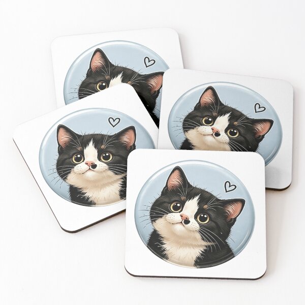 Item preview, Cute Black and White Kitten - Tuxedo Cat Illustration designed and sold by MarZeDesigns .