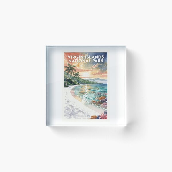 Item preview, Virgin Islands National Park U.S. Virgin Islands Vintage Watercolor Travel designed and sold by Teelogic.