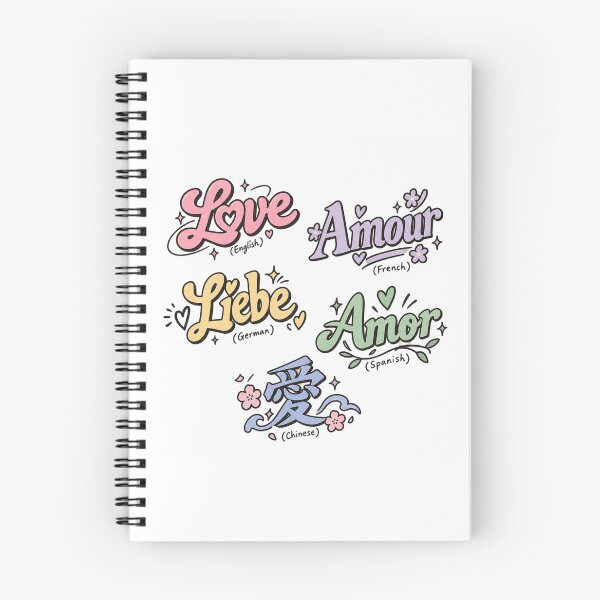 Item preview, Love in Five Languages Cute Multilingual Typography designed and sold by designbyuzi.