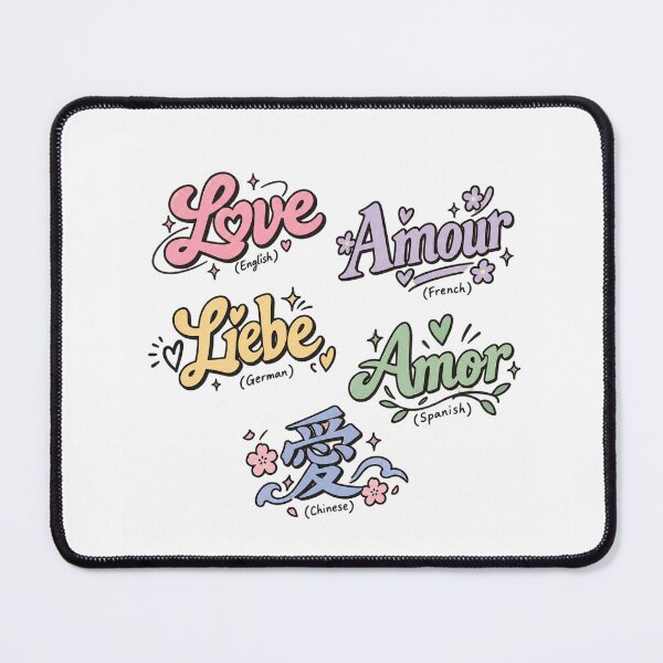 Item preview, Love in Five Languages Cute Multilingual Typography designed and sold by designbyuzi.