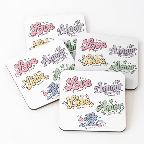 Item preview, Love in Five Languages Cute Multilingual Typography designed and sold by designbyuzi.