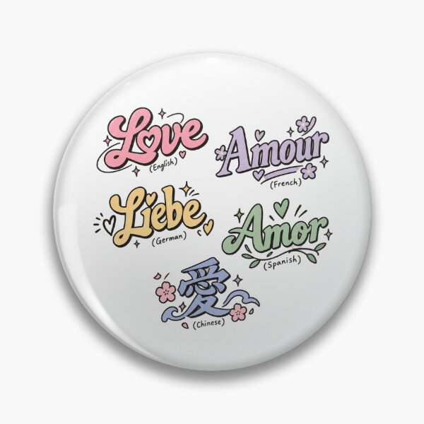 Item preview, Love in Five Languages Cute Multilingual Typography designed and sold by designbyuzi.