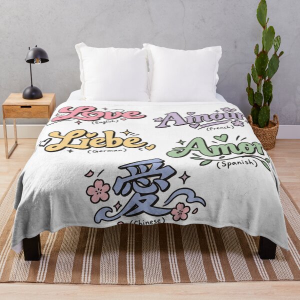 Item preview, Love in Five Languages Cute Multilingual Typography designed and sold by designbyuzi.