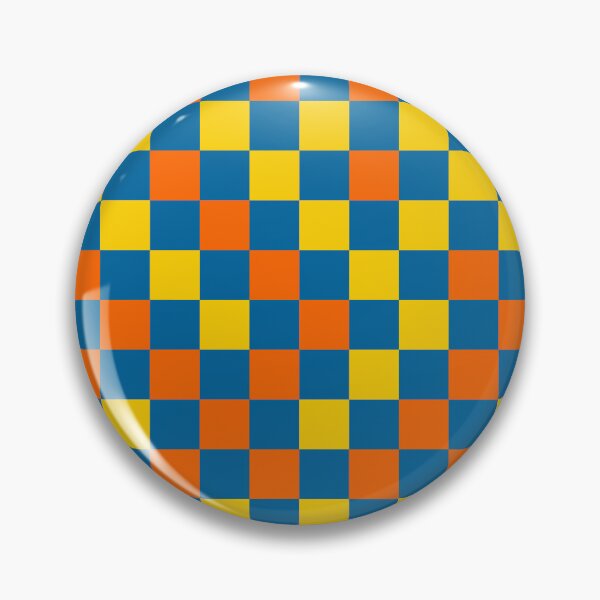 Item preview, Orange And Yellow On Blue Checkered Pattern   designed and sold by PatternTitan.
