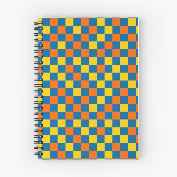 Item preview, Orange And Yellow On Blue Checkered Pattern   designed and sold by PatternTitan.
