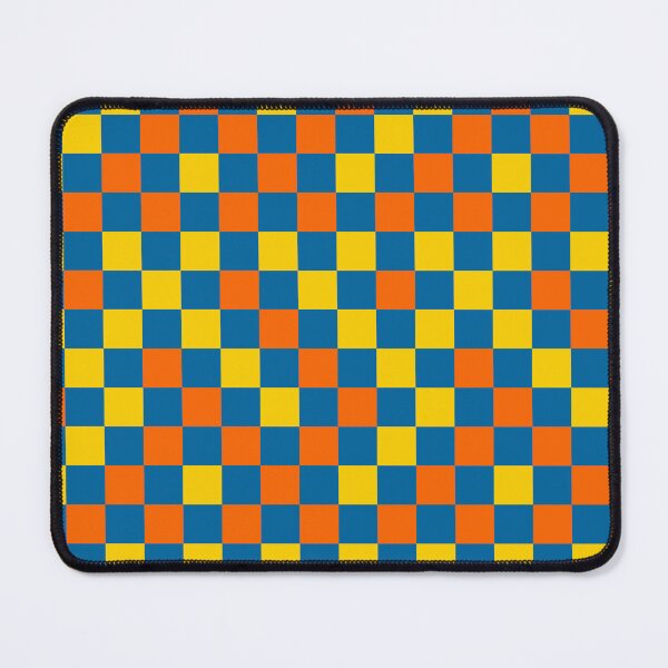 Item preview, Orange And Yellow On Blue Checkered Pattern   designed and sold by PatternTitan.